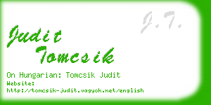 judit tomcsik business card